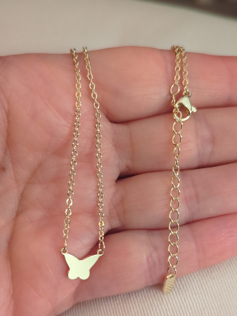 Gold Butterfly Pendant Necklace - Minimalist Women's Jewelry